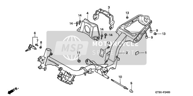 Honda PK50M 1999 Frame Body for a 1999 Honda PK50M